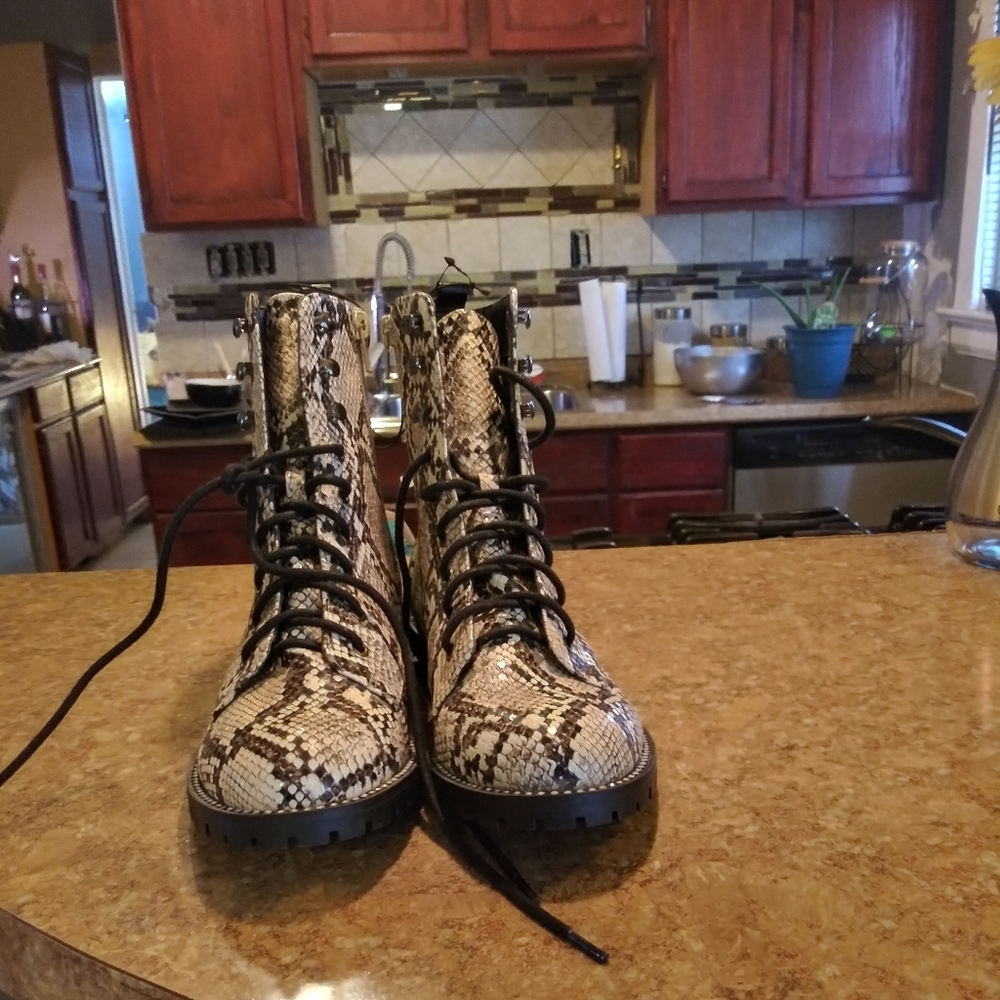 New boots snake skin pattern